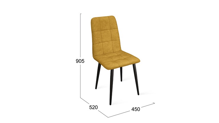 Обеденный стул Аспен К1С (Черный муар/Микровелюр Duna Curcuma) в Орле - изображение 5