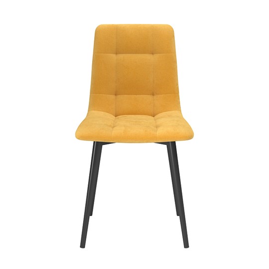Обеденный стул Белла, велюр тенерифе куркума/Цвет металл черный в Орле - изображение 1