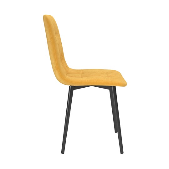 Обеденный стул Белла, велюр тенерифе куркума/Цвет металл черный в Орле - изображение 2