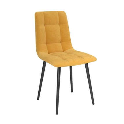 Обеденный стул Белла, велюр тенерифе куркума/Цвет металл черный в Орле - изображение