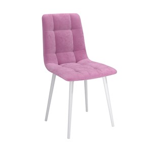 Кухонный стул Белла, велюр тенерифе розовый/Цвет металл белый в Орле