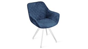 Обеденный стул Дастин К4 (Белый матовый/Микровелюр Wellmart Blue) в Орле