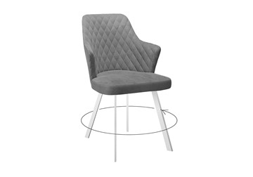 Обеденный стул DikLine 245 поворотный, C56 серый, ножки белые в Орле - предосмотр