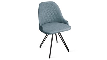 Кухонный стул Гранд К4 (Черный муар/Микровелюр Duna Dustry Blue) в Орле - предосмотр