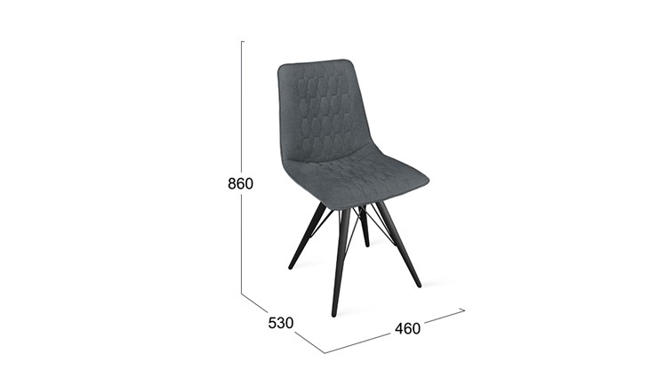 Обеденный стул Хьюго К3 (Черный муар/Микровелюр Jercy Graphite) в Орле - изображение 5