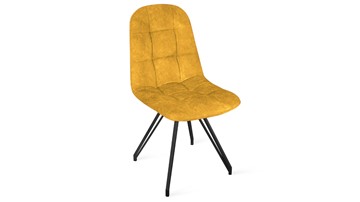 Обеденный стул Райс К4 (Черный муар/Микровелюр Wellmart Yellow) в Орле