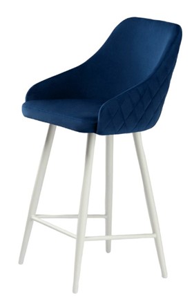 Обеденный стул Сальса Полубарная, Велюр CATALANA 16 (синий) / Белый муар в Орле - изображение