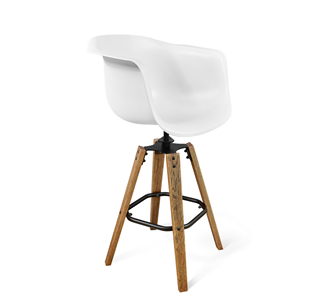 Барный стул SHT-ST31/S93 (белый/брашированный коричневый/черный муар) в Орле