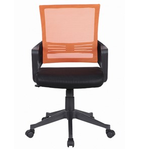 Компьютерное кресло Brabix Balance MG-320 (с подлокотниками, комбинированное черное/оранжевое) 531832 в Орле