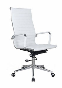 Кресло офисное В108 экокожа / хром, White ( белый) в Орле