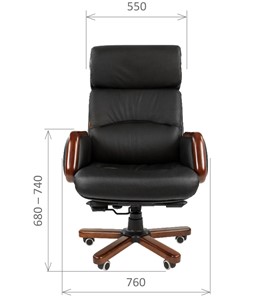 Кресло офисное CHAIRMAN 417 кожа черная в Орле - предосмотр 1