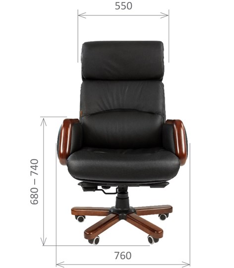 Кресло офисное CHAIRMAN 417 кожа черная в Орле - изображение 1