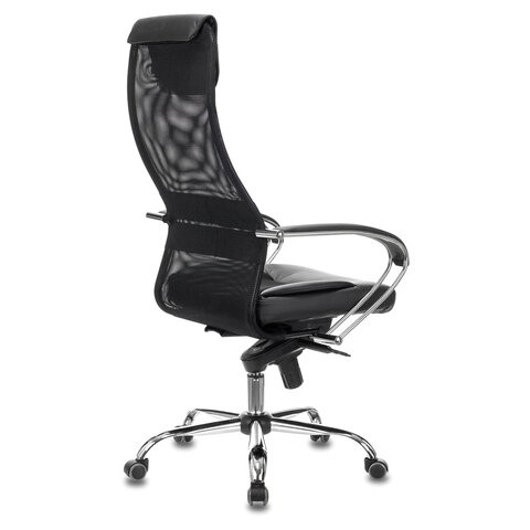 Офисное кресло Brabix Premium Stalker EX-609 PRO (хром, мультиблок, ткань-сетка/экокожа, черное) 532416 в Орле - изображение 2