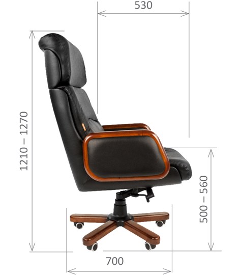 Кресло офисное CHAIRMAN 417 кожа черная в Орле - изображение 2