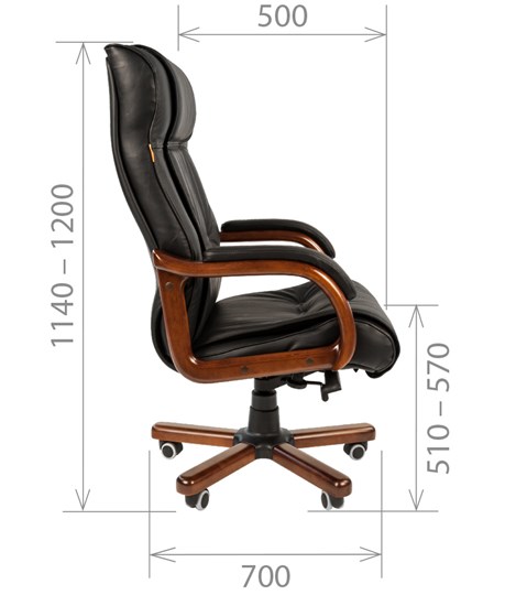 Кресло компьютерное CHAIRMAN 653 кожа черная в Орле - изображение 2