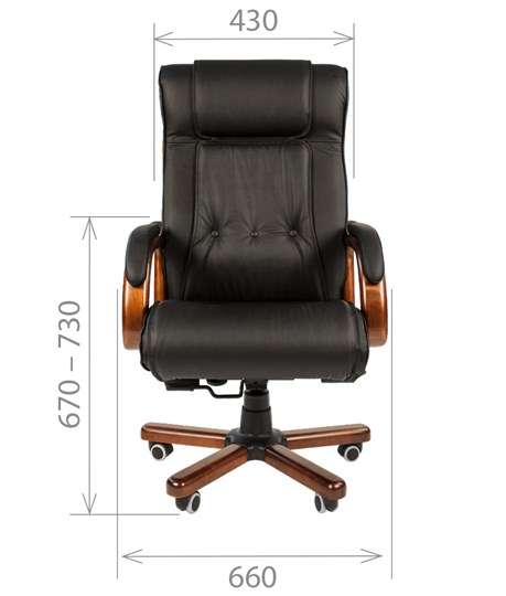 Кресло компьютерное CHAIRMAN 653 кожа черная в Орле - изображение 1