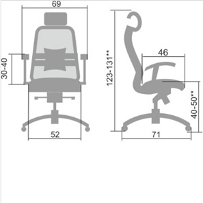 Офисное кресло Samurai S-3.04, синий в Орле - предосмотр 4
