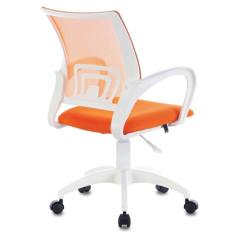 Офисное кресло Brabix Fly MG-396W (с подлокотниками, пластик белый, сетка, оранжевое) 532401 в Орле - изображение 3