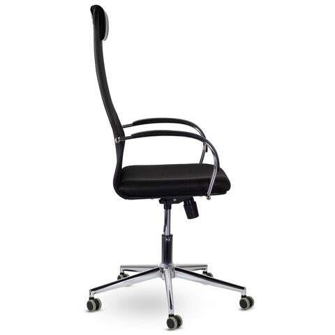 Кресло компьютерное Brabix Premium Pilot EX-610 CH (хром, ткань-сетка, черное) 532417 в Орле - изображение 1