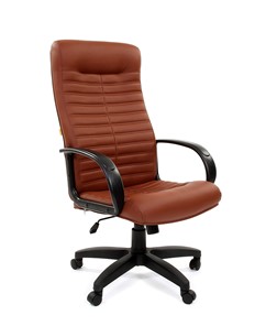 Кресло CHAIRMAN 480 LT, экокожа, цвет коричневый в Орле
