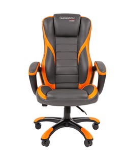 Офисное кресло CHAIRMAN GAME 22 эко кожа, серый/оранжевый в Орле - предосмотр 3