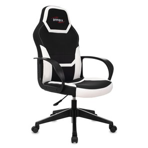 Кресло офисное BRABIX "Alpha GM-018", ткань/экокожа, черное/белое, 532640, GM-018_532640 в Орле