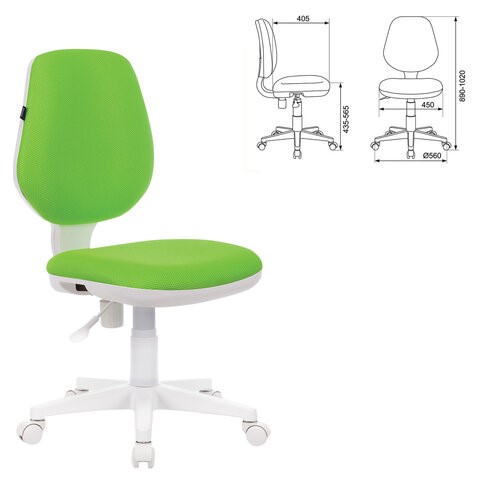 Офисное кресло Brabix Fancy MG-201W (без подлокотников, пластик белый, салатовое) 532414 в Орле - изображение 4
