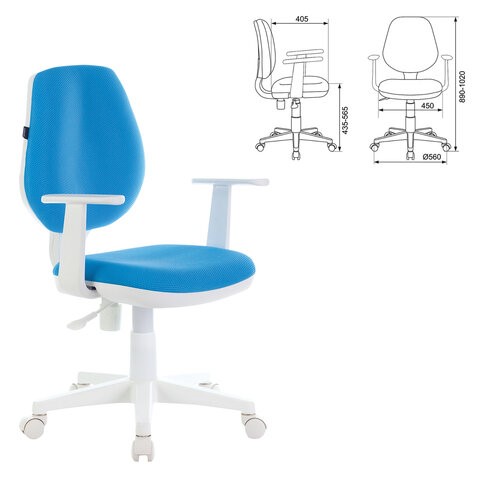 Кресло Brabix Fancy MG-201W (с подлокотниками, пластик белый, голубое) 532411 в Орле - изображение 4