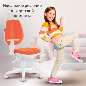 Офисное кресло Brabix Fancy MG-201W (с подлокотниками, пластик белый, оранжевое) 532410 в Орле - предосмотр 5