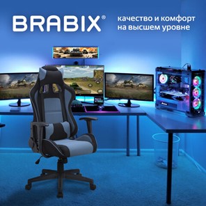 Офисное кресло Brabix GT Racer GM-100 (две подушки, ткань, черное/голубое) 531818 в Орле - предосмотр 7