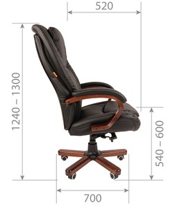 Офисное кресло CHAIRMAN 408 кожа черная в Орле - предосмотр 2