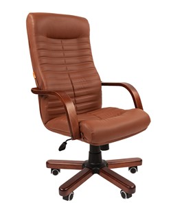 Кресло офисное CHAIRMAN 480 WD, экокожа, цвет коричневый в Орле - предосмотр