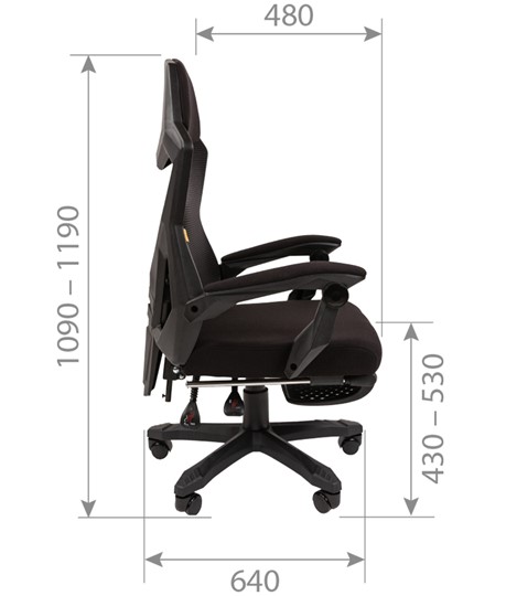 Компьютерное кресло CHAIRMAN 571 с подставкой для ног , Сетчатый акрил черный / Полиэстер черный в Орле - изображение 7