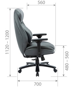 Кресло для руководителя CHAIRMAN CH403, серый, эко кожа в Орле - предосмотр 4
