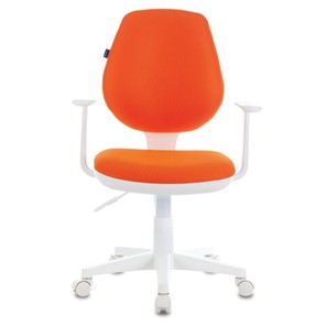 Офисное кресло Brabix Fancy MG-201W (с подлокотниками, пластик белый, оранжевое) 532410 в Орле - предосмотр