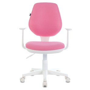 Офисное кресло Brabix Fancy MG-201W (с подлокотниками, пластик белый, розовое) 532409 в Орле - предосмотр
