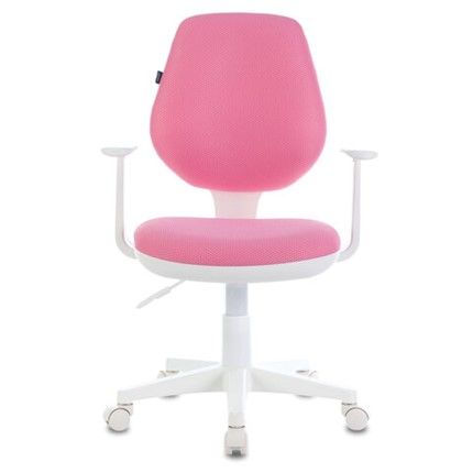 Офисное кресло Brabix Fancy MG-201W (с подлокотниками, пластик белый, розовое) 532409 в Орле - изображение