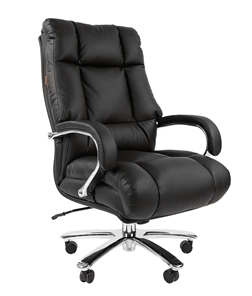 Офисное кресло CHAIRMAN 405 черное нат.кожа/экокожа в Орле