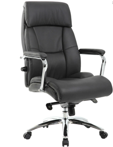 Кресло офисное из натуральной кожи BRABIX PREMIUM "Phaeton EX-502", хром, черное, 530882 в Орле