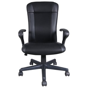 Компьютерное кресло Brabix Optima MG-370 (с подлокотниками, экокожа/ткань, черное) 531580 в Орле