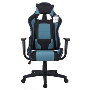Офисное кресло Brabix GT Racer GM-100 (две подушки, ткань, черное/голубое) 531818 в Орле - предосмотр
