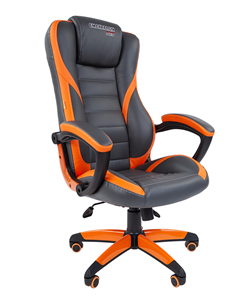 Офисное кресло CHAIRMAN GAME 22 эко кожа, серый/оранжевый в Орле