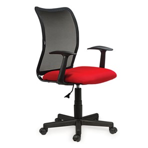Офисное кресло Brabix Spring MG-307 (с подлокотниками, комбинированное красное/черное TW) в Орле - предосмотр