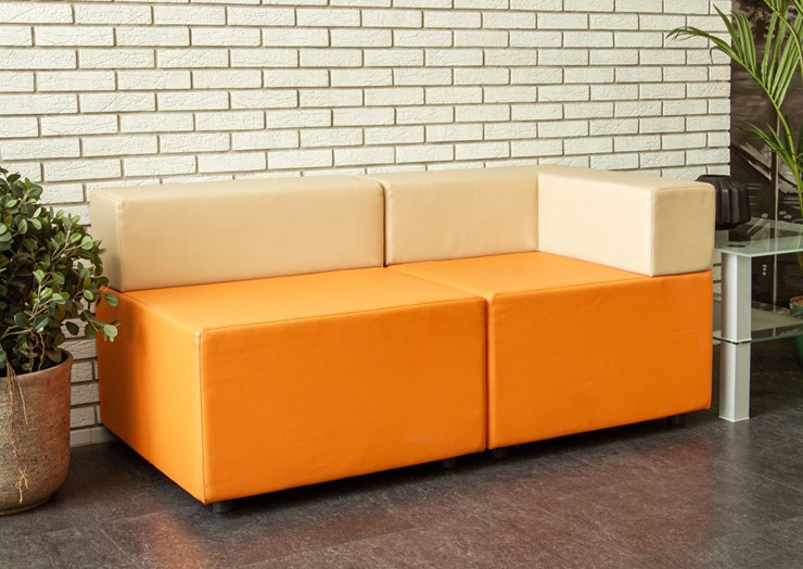 Офисный диван мягкий Октава, 2-х местный, экокожа премиум / черная CN1114 в Орле - изображение 6