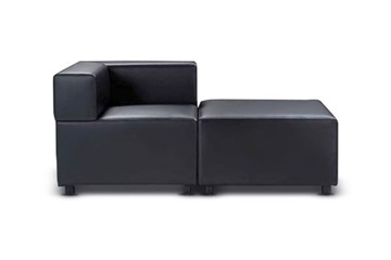 Офисный диван мягкий Октава, 2-х местный, экокожа премиум / черная CN1114 в Орле - предосмотр