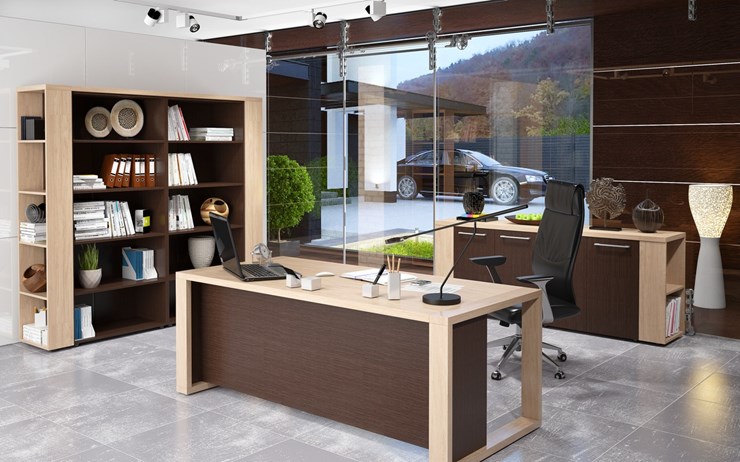 Кабинет руководителя ALTO с высоким шкафом для одежды, низким для документов и журнальным столиком в Орле - изображение 3