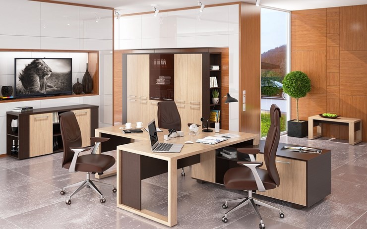 Кабинет руководителя ALTO с высоким шкафом для одежды, низким для документов и журнальным столиком в Орле - изображение 5