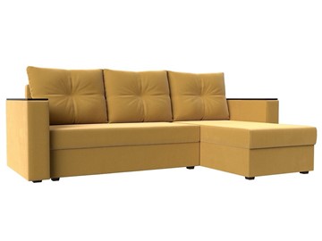 Угловой раскладной диван Атланта Лайт Б/С, Желтый (Микровельвет) в Орле