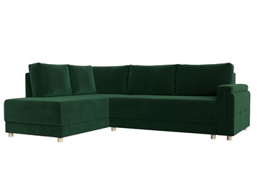 Угловой раскладной диван Лига-024, Зеленый (Велюр) в Орле