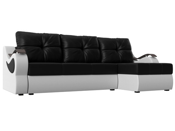 Угловой диван Меркурий, Черный/белый (экокожа) в Орле - изображение